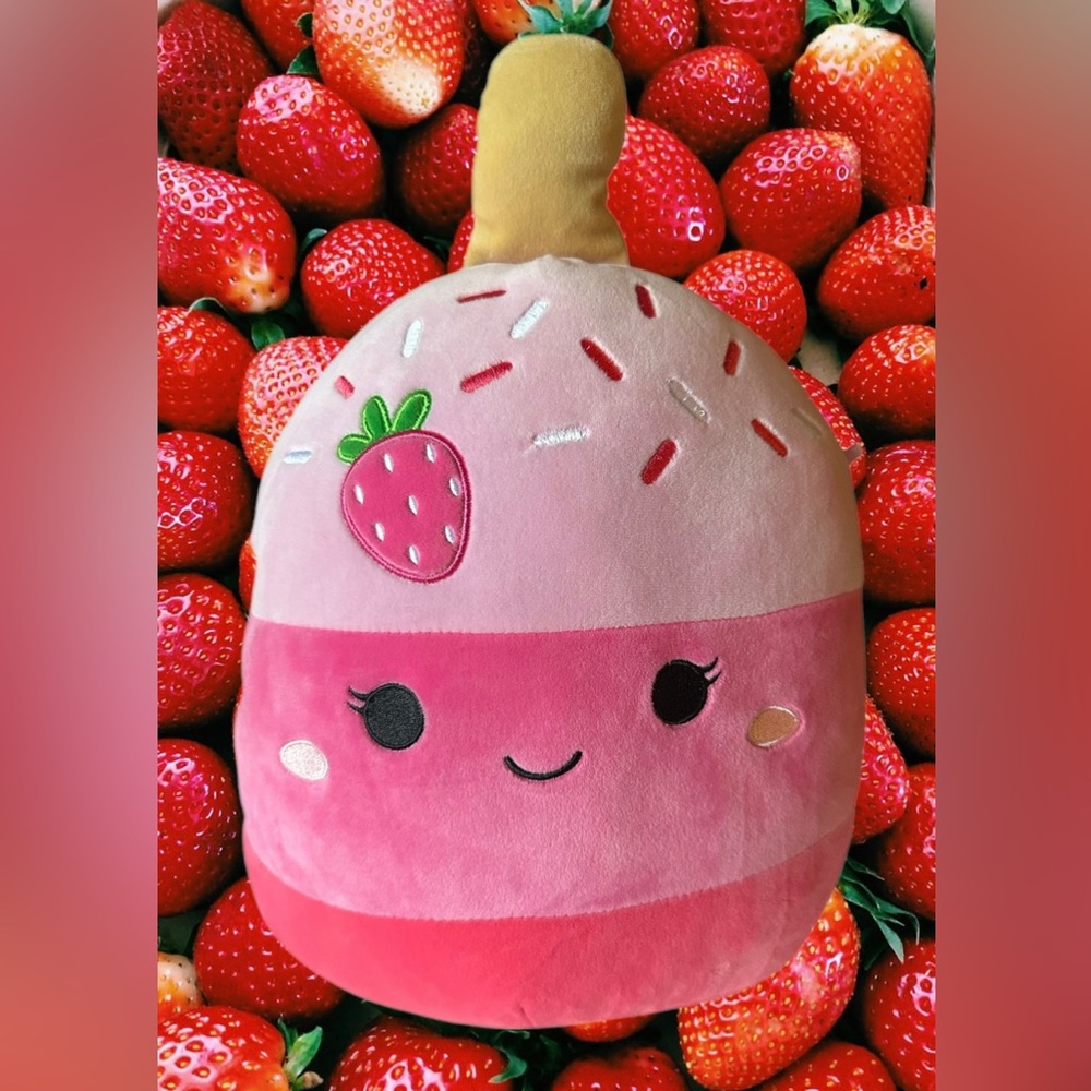 Squishmallows Pama the Strawberry Cake Pop from the Fall Food Squad- 14”